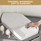 YUFU Baby Corner Changing Table with Storage Drawers, Portable Diaper Changing Station with Baby Changing Pad, Modern Wood Changing Table Dresser for Infants and Toddlers (Gray)