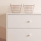 dadada Central Park 3-Drawer Dresser with Open Shelving - Modern Design, Baby-Safe Finish, Forged Steel Support, Sturdy Wood Legs, for Nursery, Kids or Teen Room, 47” Wide (White+Natural)