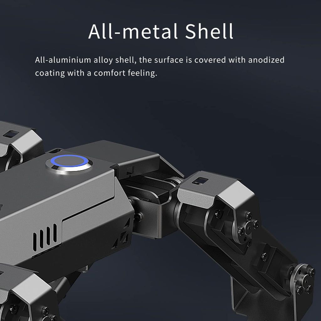 ELECFREAKS microbit Robotic Dog Xgo Kit, 12 Movable Joint DIY Programmable Full Metal Bionic Robot Kit, STEM Educational Project for Open Source Hardware(Without Micro:bit)