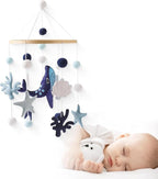 Baby Mobile Wind Chime Sea Creatures, Whale Mobile Wind Chime, Baby Bed Hanging Game Mobile for Children's Room Children's Bed Decor