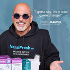 NASALFRESH MD Premium Bundle–Dual Powered Nasal Irrigation System Nasal Rinse and Wash, Sinus Decongestant Relief System, 60 Saline Packets, Case, Rechargeable, 2 Sets of Nose Pillows–Snoring Remedy