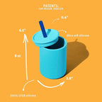 Avanchy Silicone Training Sippy Cup with Straw Lid – For Babies 6+ Months to Toddlers 1 Year Old – 8 oz Infant Water Cup for Baby Led Weaning, Orange