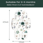 2 in 1 Infant Car Seat Insert, Car Seat Head Support Baby Girls Boys, Soft Newborn Carseat Insert Cushion, Perfect for Carseats, Strollers, Swings (White Animals)