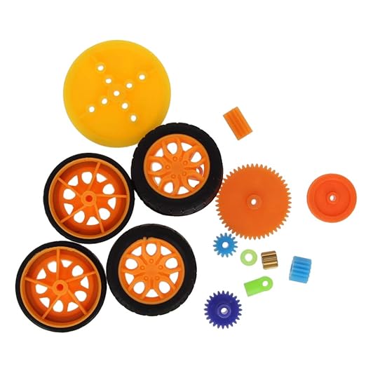 Fielect 78Pcs Plastic Gears Kit DC Motor Kit DIY Gear Assortment Accessories Set for Robot Various Axle Belt Bushings