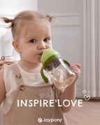 Sippy Cups for Toddlers 1-3, Spill Proof Weighted Straw Cup with Handle for Baby 6 Months + old, 2 Silicone Straws, PPSU, BPA Free, 9 oz (Green)