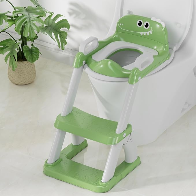 Potty Training Seat, Toddler Toilet Seat for Kids Boys Girls, 2 in 1 Potty Training Toilet for Kids, Splash Guard Anti-Slip Pad Step Stool, Adjust High Potty Chair for Toddler Kid Boys Girls