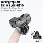 FREELOVE Metal Fidget Spinner, Stainless Steel Heavy, Long Spinning Toys, Cool Silent, Small Mini 2nd Fox Figette Spiner for Adults Men Anxiety, Quiet Bearing, Black