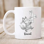 Fox Coffee Cup 11 Oz 15 Oz, Personalized Fox Mug Gift For Men Women Foxes Lover Daughter Son, Customized Name Animal Accent Coffee Mug, Foxes White Ceramic Cup Gift For Birthday Christmas Holiday