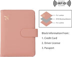 Melsbrinna Rfid Passport Holder for Travel women/Men, Cute Passport Wallet Rfid Blocking Card Slots, Rfid Passport Cover/CaseTravel Wallet, Passport Book Holder (2, Black pink)