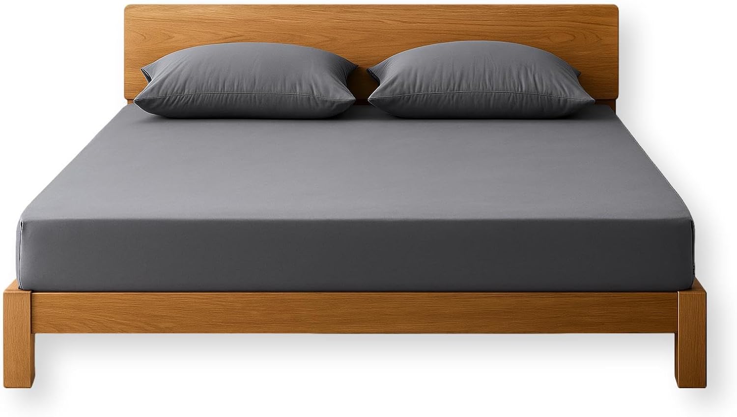 Grounding Sheets, Queen Size, 94% Organic Cotton, 6% Conductive Silver, Fitted, 60"x80"x15", Gray with 15 Ft Cord