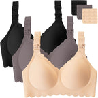 Gailife 3 Pack Nursing Bras for Breastfeeding Seamless Wireless Maternity Bras for Pregnancy Soft Sleep Breastfeeding Bra