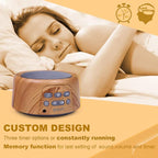 DOUNI White Noise Machine with 27 Soothing Sounds Timer, Adjustable Volume, Memory Function for Sleeping, Relaxation,Sound Machine for Kid,Adult,Nursery,Home,Office,Travel.Wood Grain