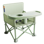 New Portable Travel Booster Seat with Tray|Foldable Infant Seat Booster Dining Chair|Great for Camping, Beach, Lawn|Toddler, Child Camping Chair 6 Months - 3 Years Old (Green)