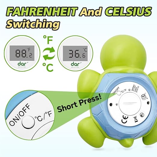 Baby Bath Thermometer, Digital Water Temperature Thermometers with 3 Color Backlit and Temperature Warning, Safety Bath Tube Thermometers Floating Toy for Infant, Toddler