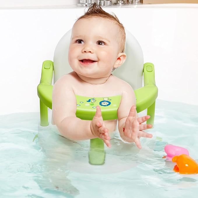 Foldable Baby Bathtub Seat - Non-Slip Bath Chair for Sitting Up, Shower Chairs for Newborn Infant 6-18 Months (Green)