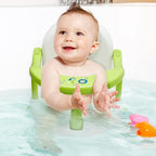 Foldable Baby Bath Seat - Non Slip Bathtub Chair for Baby Sitting Up, Cute Shape Surround Seat with Suction Cups for Baby 6-18 Months (Green)