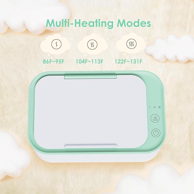 Wipe Warmer Diaper Warmer Baby Wipe Warmer Dispenser: Wet Wipes Warmer Large Capacity - Wet Wipes Heater with Even Overall Heating Wipes Warmer for Newborn Wet Napkin Warmer for Wipes & Towel (Green)