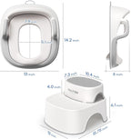 Maliton Baby Potty Training Seat with Step Stool, Toddler Toilet Seat for Boys Girls, Anti-Slip Toddler Stool for Bathroom, Kitchen, Toilet Potty Training Set(One Potty Seat+Two Step Stool for Kids)