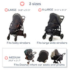 Stroller Sun Shade - Universal UV Protection Cover for Strollers Sunshade with See Through, Clip-On Sun Blocker, Sun Shield for Baby, Breathable Adjustable Fit, Full Coverage, Medium