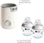 Tommee Tippee Easiwarm Bottle Warmer, Warms Breast Milk and Formula Bottles, Automatic Timer, One-Dial Operation+ Natural Start Anti-Colic 5 oz BPA Free Newborn Bottles, Slow Flow Breast-Like Nipple