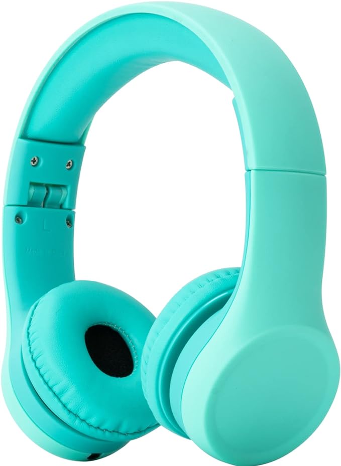 Snug Play+ Kids Headphones – Volume Limited 93dB for Safe Listening – Foldable, Durable Headphones for Toddlers, Boys & Girls – Tangle-Free Cord – Ideal for Travel, School, Tablets - Aqua