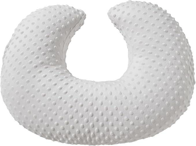Nursing Pillow and Positioner Breastfeeding and Bottle Feeding, Propping Baby, Tummy Time, Sitting Support, with Removable Polyester Cover, dots Fabric, for Baby Boy Baby Girl (Bright White)