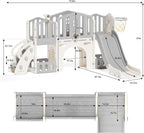 KORIMEFA Toddler Slide Set, 8 in 1 Kids Slide, Indoor Outdoor Slide for Toddlers Age 1-3, Toddler Playset with Basketball Hoop and Tunnel, Toddler Indoor Outdoor Playground