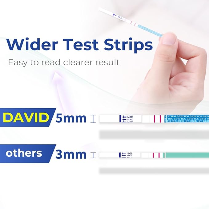 DAVID Pregnancy Test Strips Early Detection HCG Test Strips for Women, Rapid Early Results Over 99% Accurate up to 6 Days Before Missed Period (10 Count)