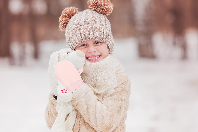 Toddler Gloves Kids Mittens Winter Warm Lined Fleece Gloves Waterproof Snow Baby Mitten for Boys Girls