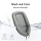 Infant Lounger, Baby Nest Cover for Baby Girls & Boys, Newborn Essentials for Baby 0-12 Months, 100% Cotton Breathable, Co Sleeper Portable Travel Bed (SlateGray, Cotton)