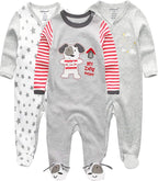 Kiddiezoom Baby and Toddler Boys'Snug Fit Footed One-Piece Romper Jumpsuit Cotton Cotton Footed Outfit