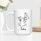 Customized Name Dog Accent Ceramic Mug Gift For Dog Lover Mom Dad, Personalized Dogs Animal White Coffee Mug 11 Oz 15 Oz, Awesome Puppy Travel Cup Gift For Birthday/Holiday/Anniversary, Dogs Cup