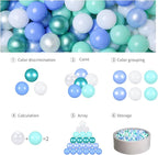 GOGOSO Ball Pits Balls for Toddlers Pack of 50 100 200 Plastics Shape Ball Non-Phthalate Non-BPA Non-Toxic 2.2-Inch Crush Proof Play Balls