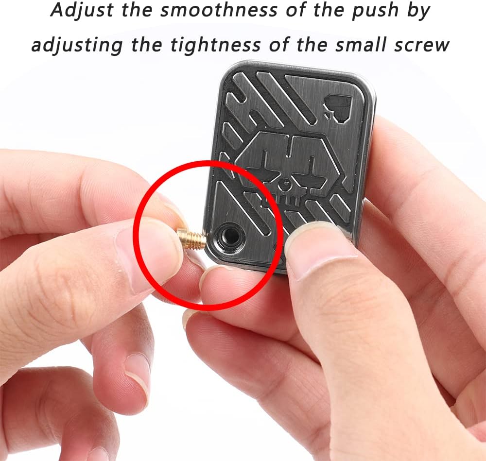 Magnetic Metal Fidget Toys - Metal Poker Push Card Fidget Slider Stress Relief Toy, Men’s EDC Toy Fidget Toy Haptic Coin, Office Desk Toys Gifts for Boyfriend and Father (Silver KK)