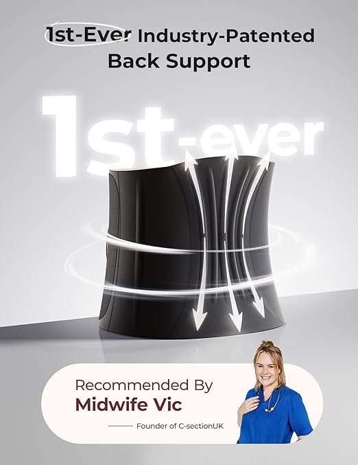 Momcozy Ergowrap Postpartum Belly Band for Natural and C-Section Recovery, Abdominal Binder with 3D Abdomen Lifting & Ergonomic Back Support, Seamless Belly Wrap Shapewear for Post Surgery Recovery