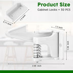 Tuanse 30 Pcs Cabinet Locks Invisible Safety Drawer Latches with Screws Self Adhesive Cabinet Drawer Locks for Home Kitchen Furniture Door Latches(White)