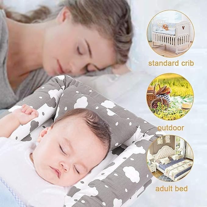 Lounger for Newborn, Newborn Lounger for 0-24 Months, Breathable & Portable Infant Nest - Soft Infant Floor Seat Cover for Travel (Cloud)