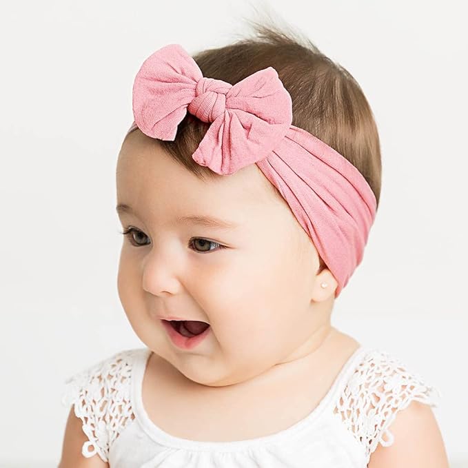 CÉLLOT Super Stretchy Soft Knot Headbands with Hair Bows Head Wrap Hair Accessories For Newborn Baby Girls Infant Toddlers Kids