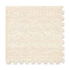 Lillefolk Baby Play Mat for Floor – 6x6ft Beige | Soft Non Toxic Premium EVA Foam Tiles for Tummy Time, Crawling & Playroom – Waterproof for Hard Floors Mat for Babies & Toddlers (9 Tiles)