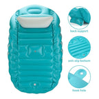Inflatable Bathing Tub for Toddler,Non Slip Safety Thick Cushion Central Seat,Portable Travel Seat Baths Baby Swimming Pool for 0-5 Year(Blue)