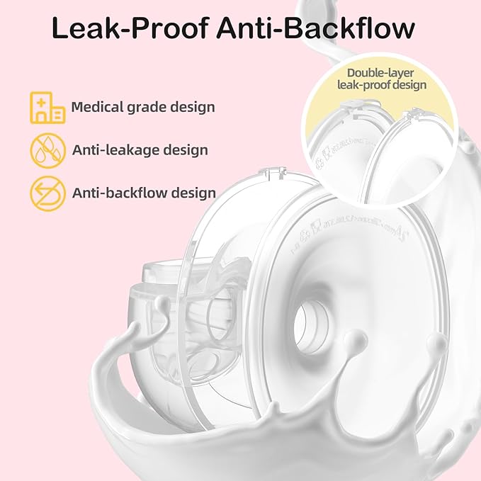 Ellie Wearable Hands Free Breast Pump, Portable Breastfeeding Pump w/Soft Double-Sealed Flange, Anti-Backflow & Leakproof Design, Ultra-Slim and Quiet, 4 Modes 9 Levels, Smart Nightlight, 2 Pack