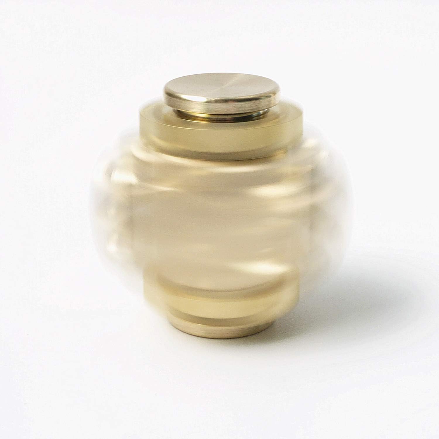 Fidget Cube Spinner, Linkage 4 Gears Figity Spin Finger Games, Metal Brass with Super Smooth Bearings, Durable Mechanics Romoveable, Small Premium Figit Toy - Gold