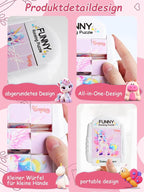 16-Piece Rotating Puzzles for Kids 4-6, Toddlers Puzzles 2-4, Road Trip, Airplane Activities Game, Travel Toys - Brain Teaser, Fine Motor Skills - Birthday Gifts Boys & Girls - Pink Alicorn