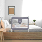 MBQMBSS 37" L x 26.5" H Bed Rail for Toddlers, Baby Bed Rails Guard for Kids Height Adjustable Sturdy Railing with Y-Strap Protective Bed - Fit for Side of Twin Full Queen, King Size (1 Side)