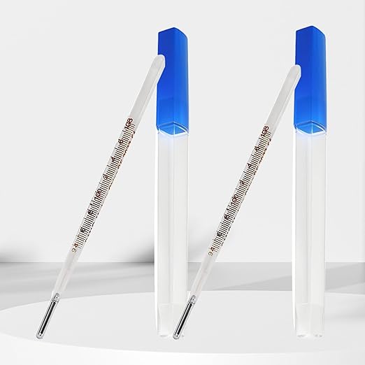 ℉ Oral Thermometer for Adults and Kids 2PCS - Glass Thermometer for Rectal Temperature - Accurate Easy Reading - AiBi TECH