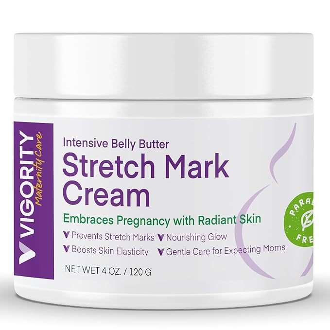 Stretch Mark Cream for Pregnant Women: Stretch Mark Treatment for Pregnancy - Belly Butter For Pregnant Women - Massage Lotion To Prevent And Repair Maternity Stretch Marks Scar - 4 Oz