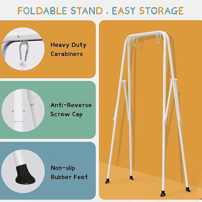 Baby Jumper with Toddler Swing, Baby Jumpers and Bouncers,Indoor Outdoor Toddler Swing Set (White)