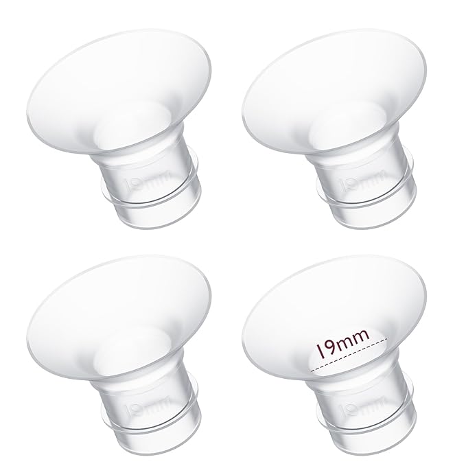 Momcozy Flange Insert 19mm Compatible with 24mm Flange/Shield of Most Pumps, Insert for Breast Pump Replacement Accessories, 4PCS 19mm