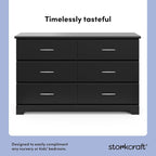 Storkcraft Brookside 6-Drawer Dresser (Black) – GREENGUARD Gold Certified, Black Dresser for Bedroom, Kids & Nursery Storage Chest, Safety Interlocking Drawers, Pre-Installed Tracks, Kids Chest
