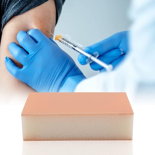 Injection Pad for Nursing Students, Injection Teaching Model with Absorbent Sponge, Subcutaneous Injection Training Pad for Medical Student(Training Use Only)